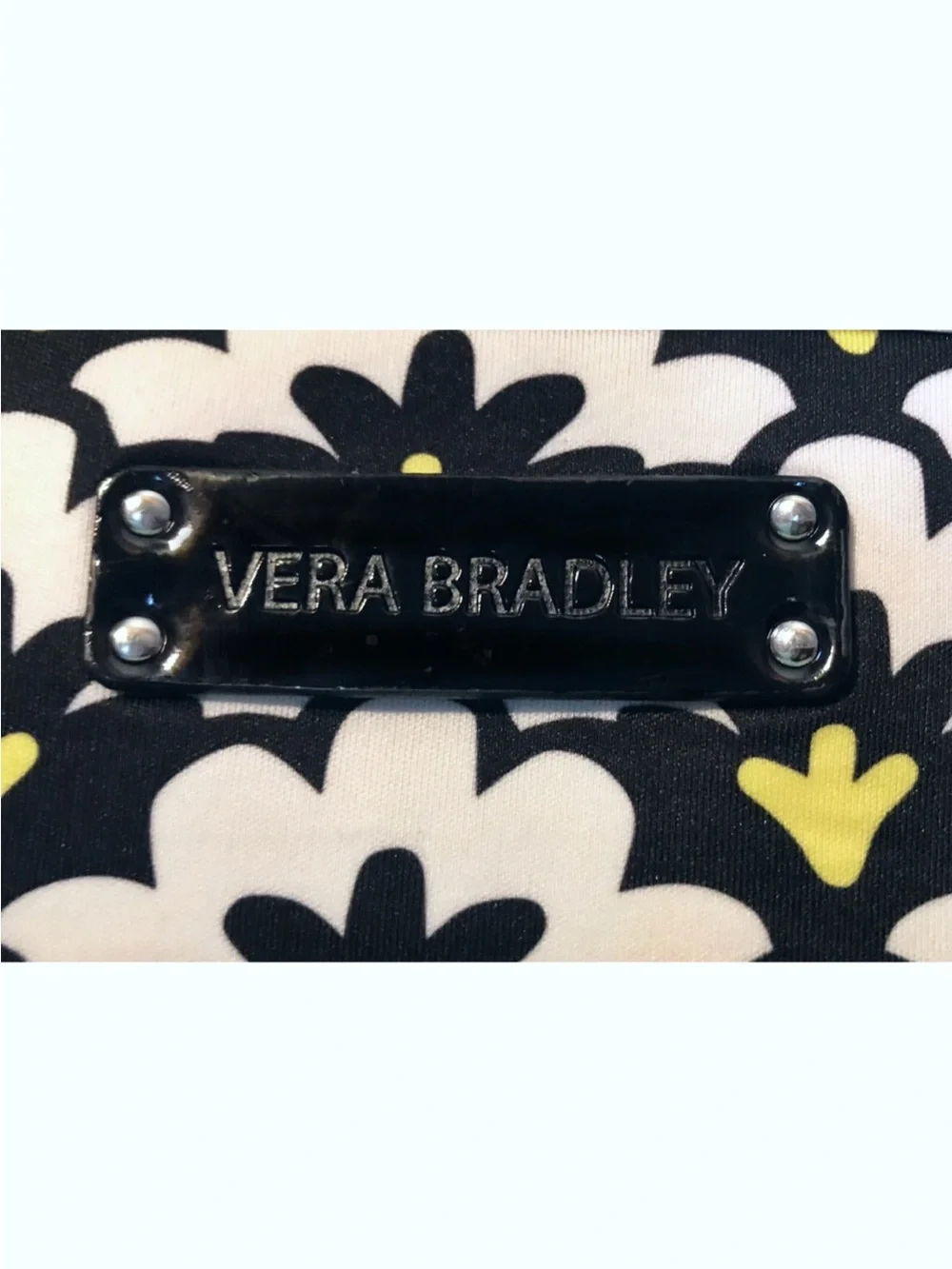 Vera Bradley Fanfare Black/White/Yellow 16” Zippered Laptop Case